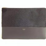 Celine Black Astrakhan Stamped Pony Calfskin Pochette Bag - Winter 2014