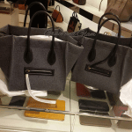 Celine Grey Felt Phantom Bags - Fall 2014