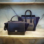 Celine Grey/Blue/Black Felt Trapeze and Mini Luggage Bags - Fall 2014