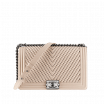 Chanel Beige Boy Chevron Flap Large Bag - Fall 2014 Act 2