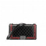 Chanel Black Boy Chanel Embroideries Medium Flap Bag - Fall 2014 Act 2