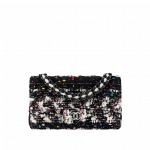 Chanel Black/White/Yellow/Pink Tweed Classics in Fabric Medium Flap Bag - Fall 2014 Act 2
