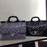 Chanel Grey/Black CC Delivery Small Shopping Tote Bags
