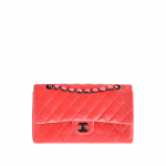 Chanel Orange Velvet Classics in Fabric Medium Flap Bag - Fall 2014 Act 2
