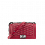 Chanel Red Boy Chevron Flap Medium Bag - Fall 2014 Act 2