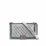 Chanel Silver Boy Chanel Embroideries Medium Flap Bag - Fall 2014 Act 2