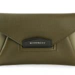 Givenchy Khaki Green Antigona Envelope Small Clutch Bag