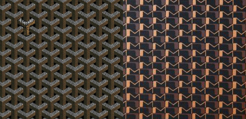 Goyard versus Moynat (left to right)