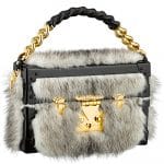 Louis Vuitton Black/Gray Fur Petite Malle Bag - Cruise 2015