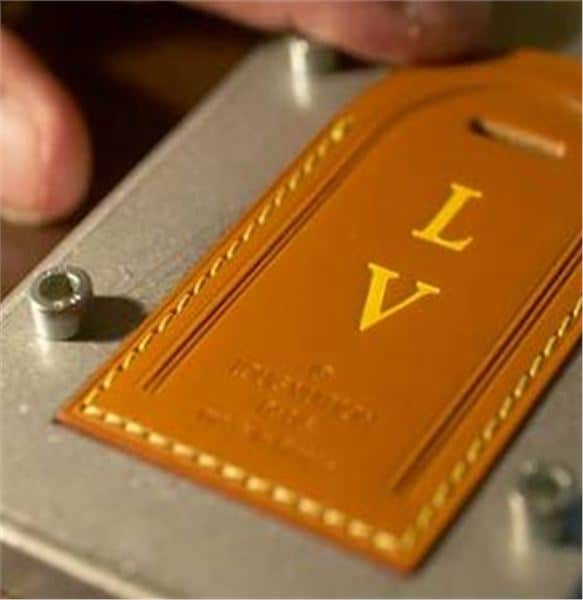 Louis Vuitton Leather Luggage Tag With Hot Stamp Letters T.N