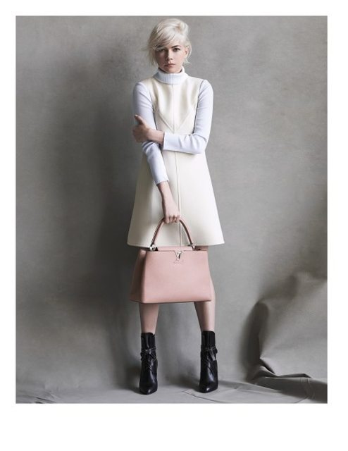 Louis Vuitton Michelle Williams with Pink Capucines Bag for Fall 2014 - Ad Campaign
