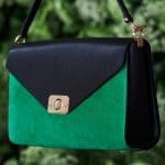 Mulberry Black/Green Suede Delphie Duo Bag - Spring 2015