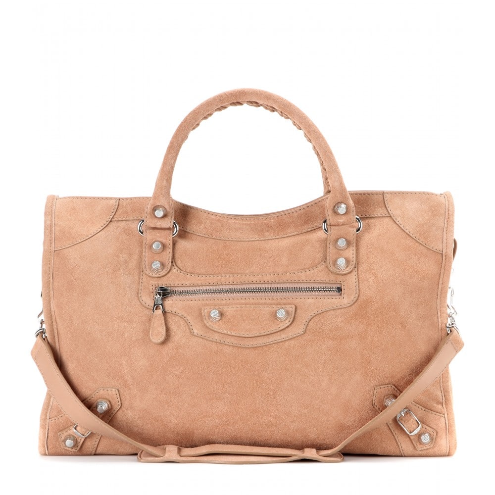 balenciaga suede bag beige