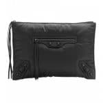 Balenciaga Black Nylon Classic Pouch Clutch Bag