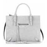 Balenciaga Gris Fumme Suede Mini Papier A4 Zip Around Bag