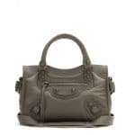 Balenciaga Khaki Nylon Classic Mini City Bag