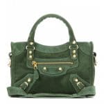 Balenciaga Vert Mil Suede Mini City Bag