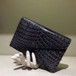 Bottega Veneta Black Crocodile Clutch - Spring 2015