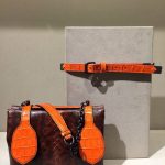 Bottega Veneta Brown/Orange Python/Crocodile Shoulder Bag - Spring 2015