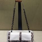 Bottega Veneta Ivory Crocodile/Mangrovia Flap Bag - Spring 2015