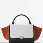 Celine Burnt Orange/White/Black Trapeze Medium Bag - Spring 2015