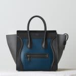 Celine Metallic Blue Satin Calfskin Mini Luggage Bag - Pre-Fall 2014