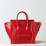 Celine Vermilion Crocodile Mini Luggage Bag - Pre-Fall 2014