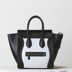 Celine White/Black Textured Calfskin Mini Luggage Bag - Pre-Fall 2014