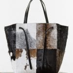 Celine White/Black/Brown Goat Fur Phantom Cabas Large Bag - Spring 2015