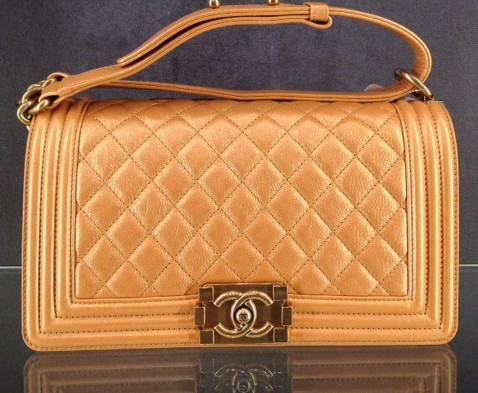 Chanel Dark Gold Old Medium Boy Bag - Cruise 2015