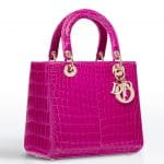 Dior Glossy Fuchsia Crocodile Lady Dior Bag - Cruise 2015