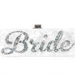 Edie Parker White Pearlescent Flavia Bride Clutch Bag