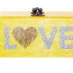 Edie Parker Yellow Pearlescent Jean Love Clutch Bag