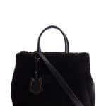 Fendi Black Shearling 2Jours Bag