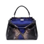 Fendi Black/Cobalt Python Peekaboo Mini Bag