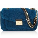 Fendi Blue Shearling Be Baguette Bag