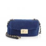 Fendi Blue Shearling Be Baguette Mini Bag