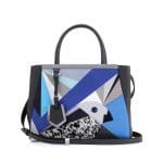 Fendi Blue/Black Marquery Geometric 2Jours Mini Bag