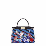 Fendi Denim Embroidered Peekaboo Mini Bag