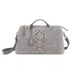 Fendi Gray Shearling with Embellishments By The Way Bag