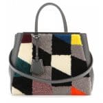 Fendi Multicolor Shearling:Leather 2Jours Bag