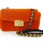 Fendi Orange Shearling Be Baguette Mini Bag