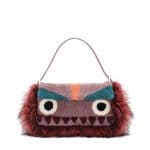 Fendi Purple/Multicolor Shearling:Fur Monster Baguette Bag