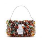 Fendi White Multicolor Embellished Baguette Bag