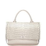 Givenchy Off White Croc-Stamped Shark-Lock Satchel Medium Bag - Cruise 2015