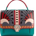 Paula Cademartori Blue Green Multicolor with Lizard Detail Faye Bag