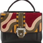 Paula Cademartori Brown Multicolor Leather/Suede Petite Faye Bag