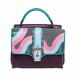 Paula Cademartori Purple Multicolor Leather/Suede Petite Faye Bag