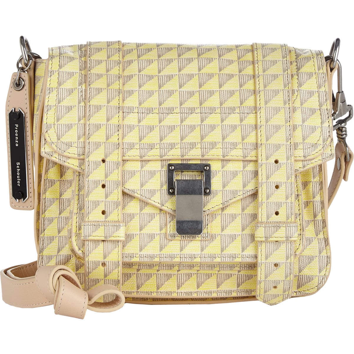 Proenza Schouler Concrete/Lemon Triangle Print PS1 Pouch Bag