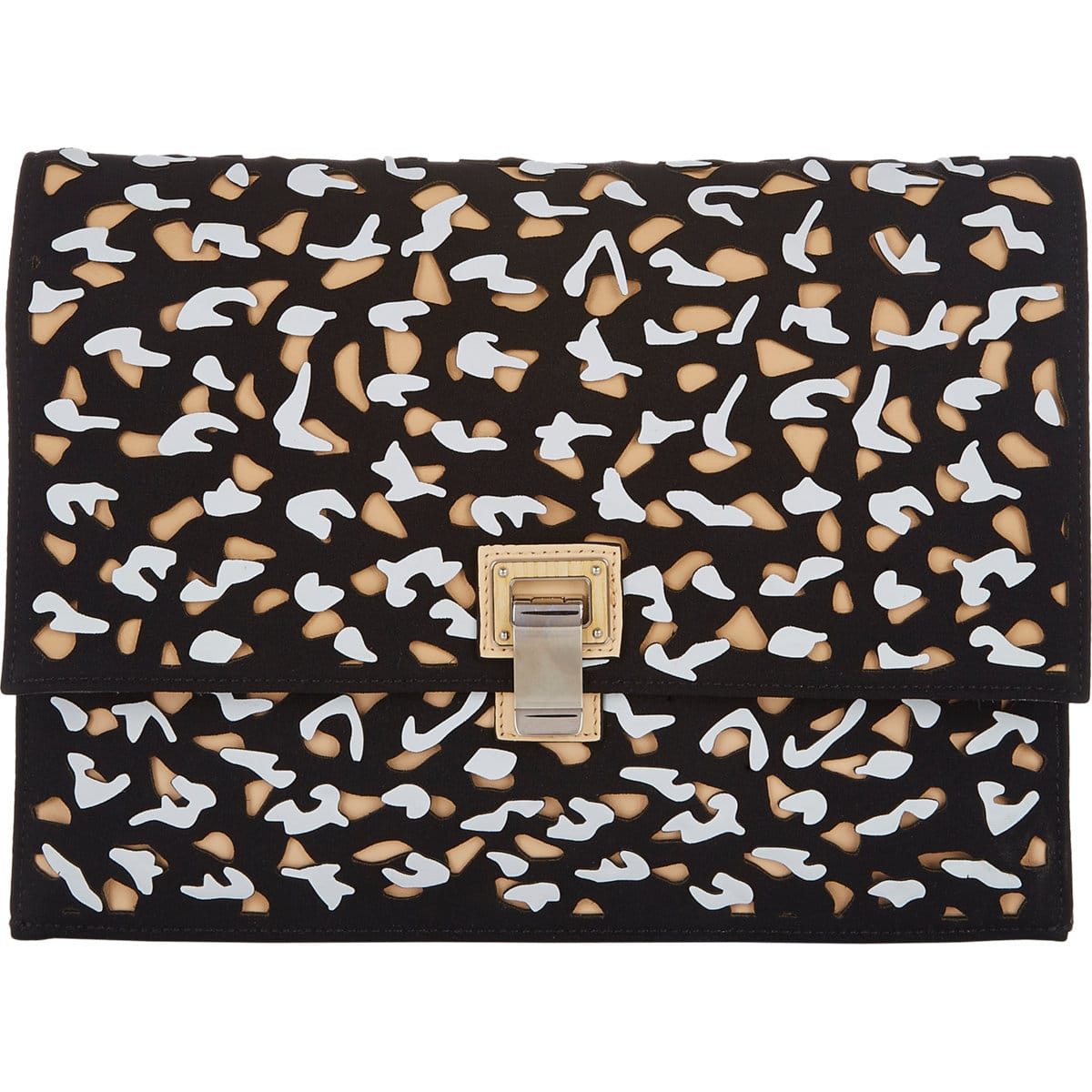 Proenza Schouler Tan/Black:White High Frequency Large Lunch Bag